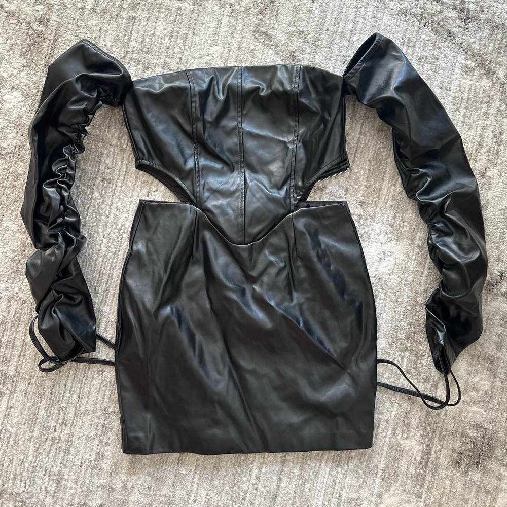Brand new leather dress with cut outs, sz small